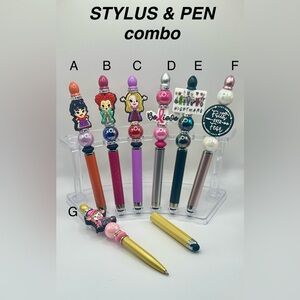 4 piece - Witches Sisters Beaded Stylus &/or Pen in one combo!